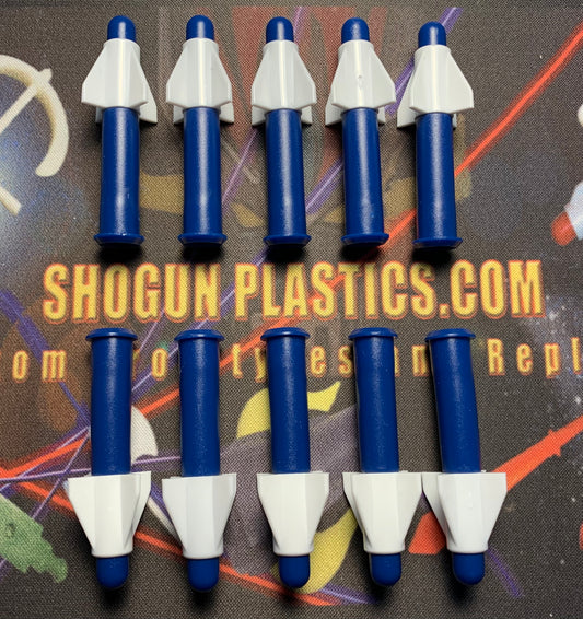 Blue Missiles with White V1 Fin - Set of 10 image 0