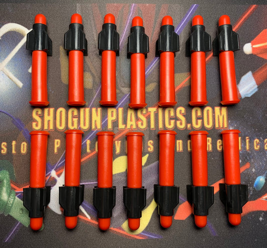 Red Missiles with Black V2 Fins - Set of 14 image 0
