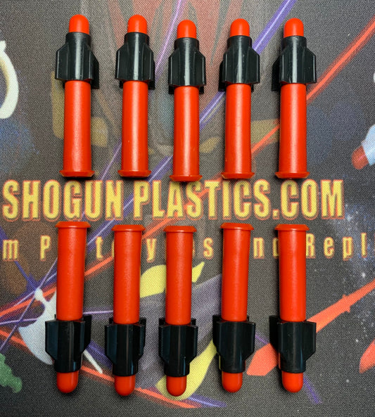 Red Missiles with Black V2 Fins - Set of 10 image 0