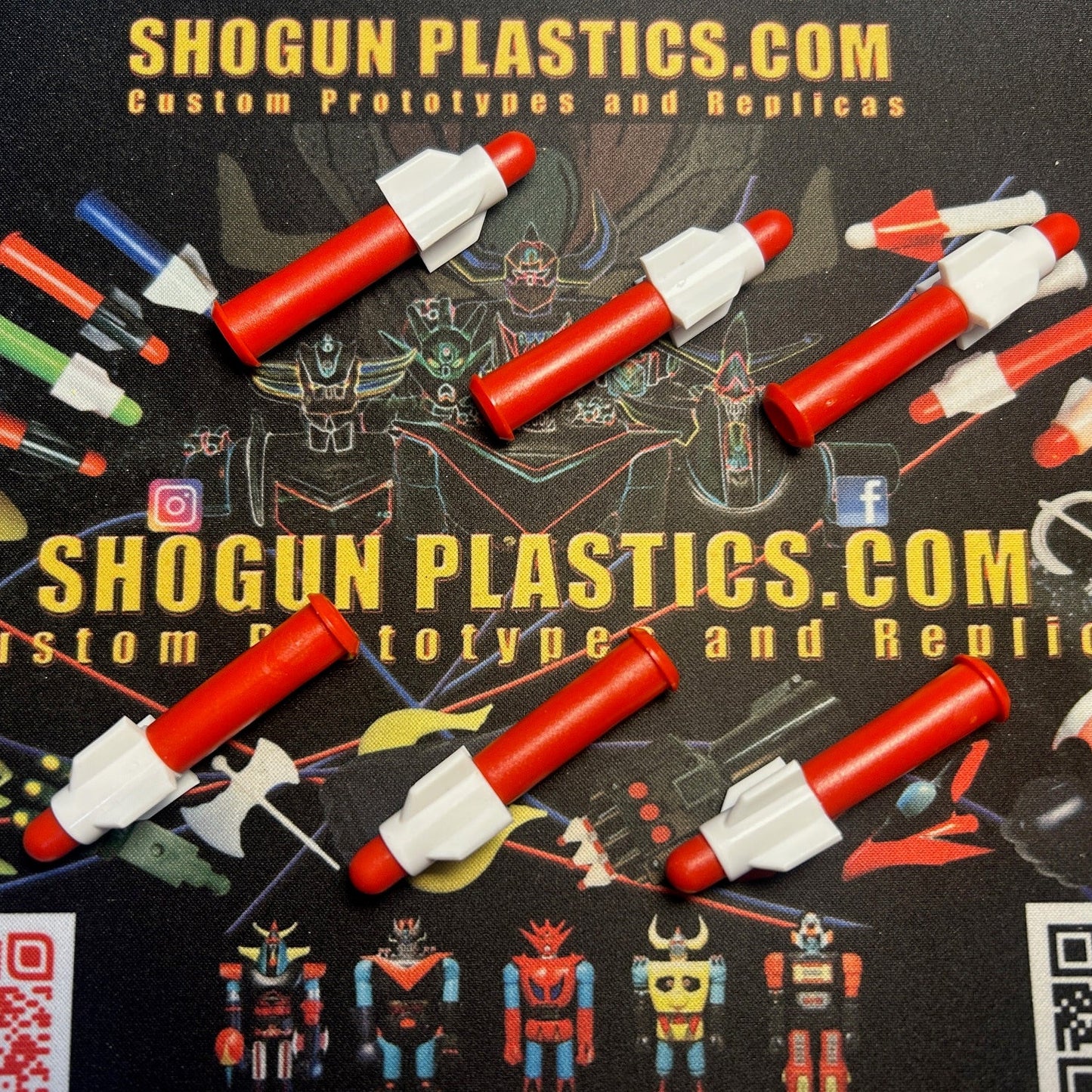 Shogun Warrior Red Missile with White Short Fin - Set of 6 - Gaiking