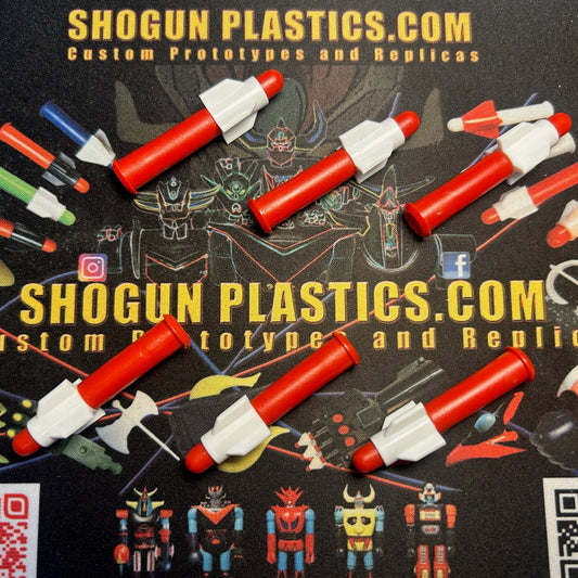 Shogun Warrior Red Missile with White Short Fin  - Set of 6 - Gaiking