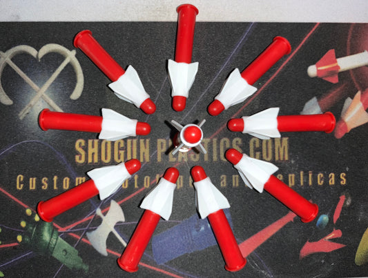Shogun Warrior Red Missile with Long White Fin - Set of 10
