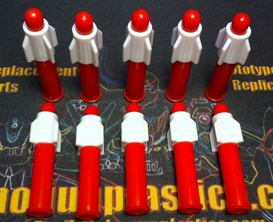 Shogun Warrior Red Missile with Short White Fin - Set of 10